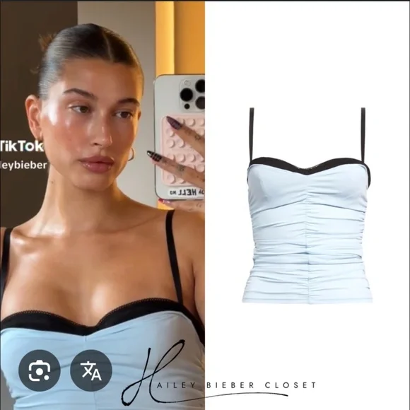 Miaou Blue Corset Top - Picture 1 of 3